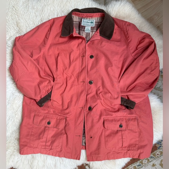 L.L.Bean Women's Adirondack Barn Coat, Flannel-Lined - Coral - 3X - Picture 1 of 8